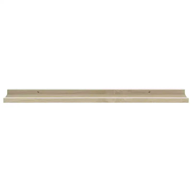 Set 2 Mensole da Parete MDF Bianco e Rovere Sonoma 80 x 9 x 3 cm