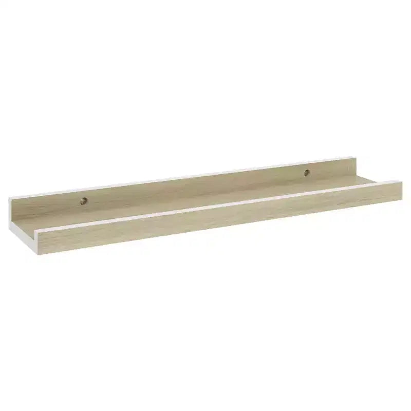 Set di 2 mensole da parete bianco e rovere Sonoma in MDF 40 x 9 x 3 cm