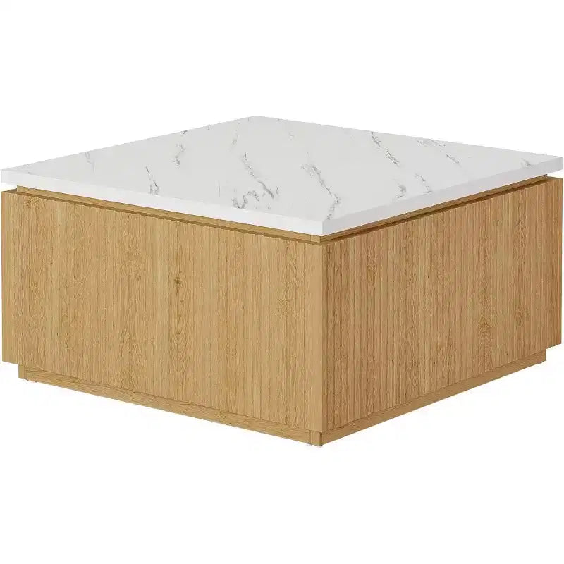 Lantine 31.5 Square Coffee Table, Modern Wood Center Table Cocktail Furniture for Living Room