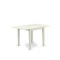 5-Piece Linen White Finish Solid Wood Top - Rectangular Upholstered Dining Room Set (Seats- 4)