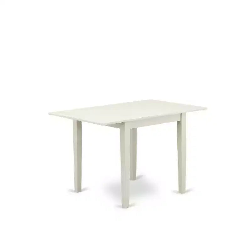 5-Piece Linen White Finish Solid Wood Top - Rectangular Upholstered Dining Room Set (Seats- 4)