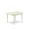 HomeStock 3-Pc Linen White Finish Solid Wood Top Dining Table Set - Seats 2