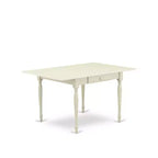 HomeStock 3-Pc Linen White Finish Solid Wood Top Dining Table Set - Seats 2