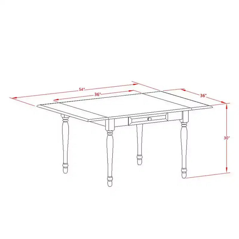 Set da tavolo da pranzo 3 pezzi in legno massello con finitura bianca lino