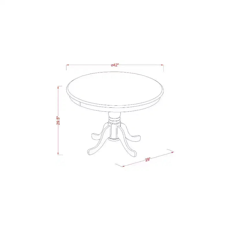 Set Tavolo da Pranzo Rotondo - Tavolo da 42 Pollici con 2 Sedie Moderne - Finitura Bianco Lino