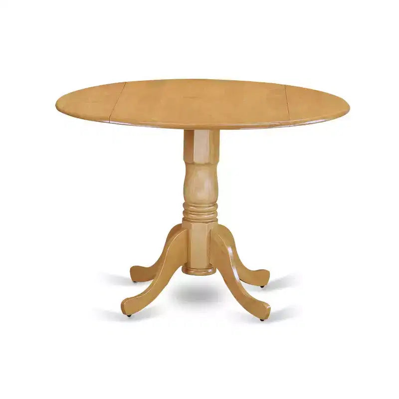 Set da pranzo vittoriano - Tavolo rotondo e sedie 5 pezzi - Elegante design Parsons - Finitura rovere - 42 pollici