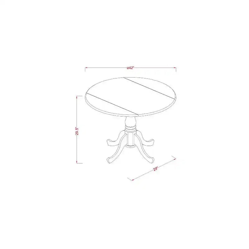 Set da pranzo vittoriano - Tavolo rotondo e sedie 5 pezzi - Elegante design Parsons - Finitura rovere - 42 pollici