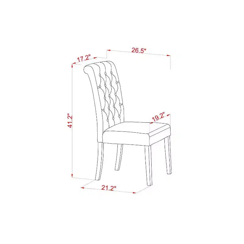 Set da Pranzo Imbottito con Piano in Legno Massello Finitura Nera e Ciliegia da 3 Pezzi - 4 Posti