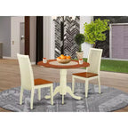 Set da pranzo 3 pezzi con piano in legno massello di ciliegio e panna