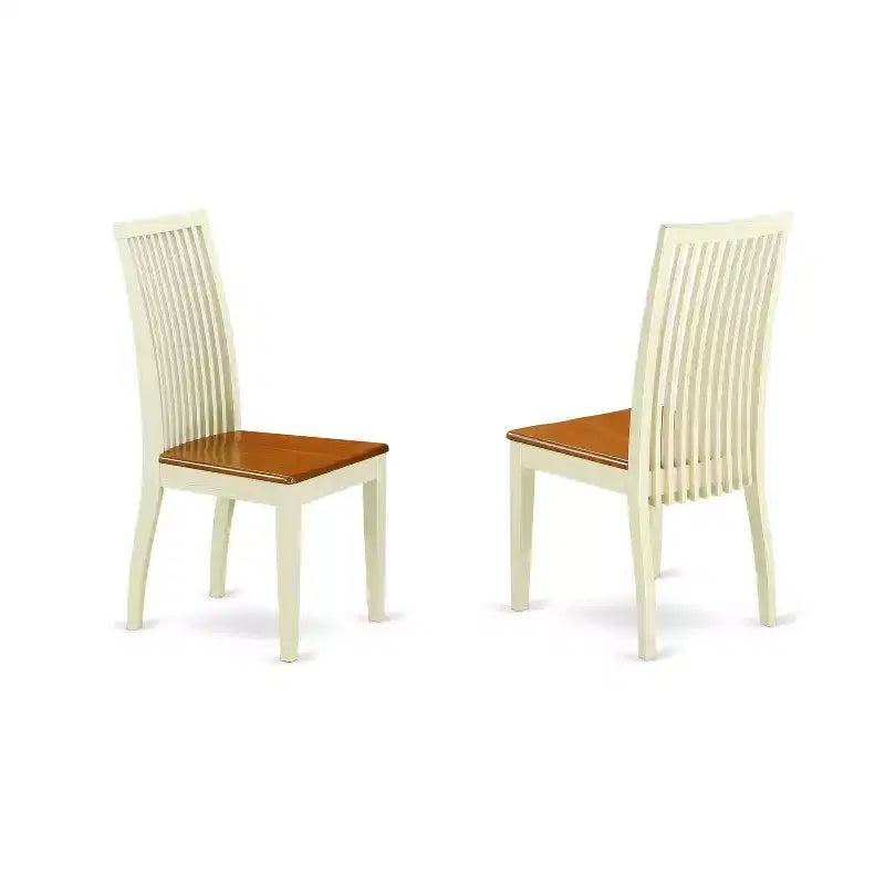 Set da pranzo 3 pezzi con piano in legno massello di ciliegio e panna