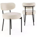 Bestier Modern Comfort Armless Office Chair with Upholstered Seat and Black Metal Frame, Ergonomic Backrest for Dining Room or Bedroom