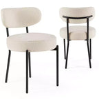 Bestier Modern Comfort Armless Office Chair with Upholstered Seat and Black Metal Frame, Ergonomic Backrest for Dining Room or Bedroom