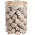 Crestview Collection Round Tan Solid Wood Accent_End Table