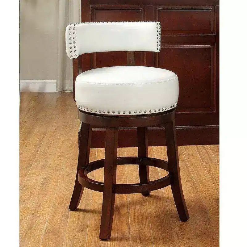 Royal Hampton Contemporary 24 Barstool With pu Cushion, White Finish, Set of 2