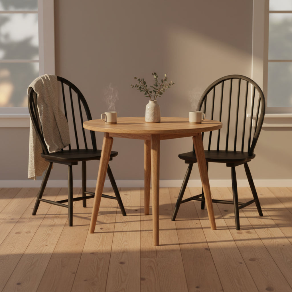 Crestview Collection Set of 2 Black Solid Wood Dining Chair