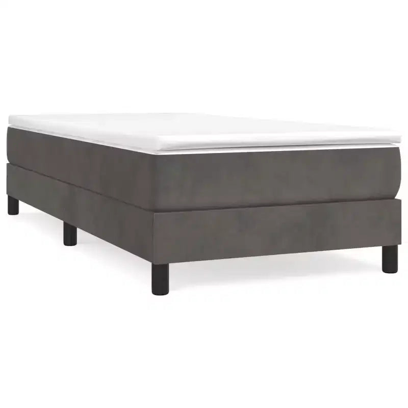 Struttura letto in velluto grigio scuro (100% poliestere), compensato, legno ingegnerizzato