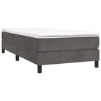Struttura letto in velluto grigio scuro (100% poliestere), compensato, legno ingegnerizzato