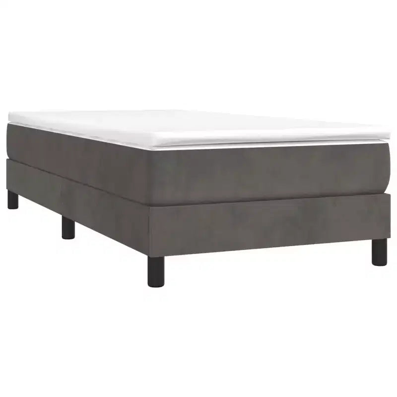 Struttura letto in velluto grigio scuro (100% poliestere), compensato, legno ingegnerizzato