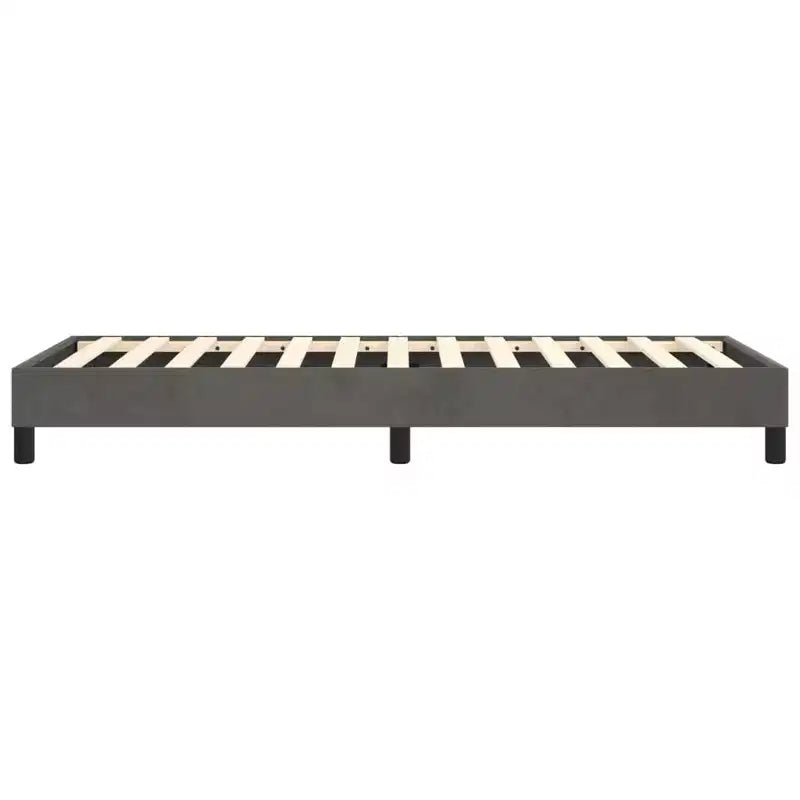 Struttura letto in velluto grigio scuro (100% poliestere), compensato, legno ingegnerizzato