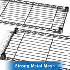 3 - Ripiani portaoggetti in filo metallico Resistente 3 ripiani Unità di scaffalatura a terra Organizer in metallo regolabile Scaffale in filo metallico Nero