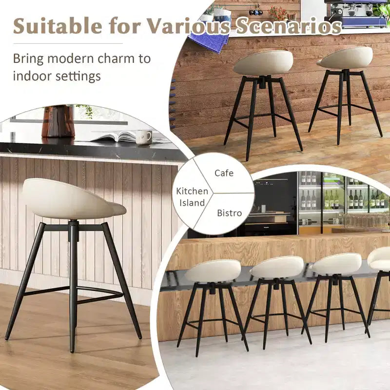 25 Upholstered Bar Stools Set of 2 w/ Footrest