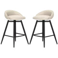 Costway 25 Upholstered Bar Stools Set of 2 w/ Footrest Backrest & Metal Frame