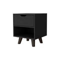 HomeRoots 19 Black Wood One Drawer Nightstand