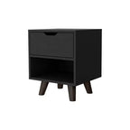 HomeRoots 19 Black Wood One Drawer Nightstand