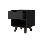 Comodino a un cassetto in legno nero 19