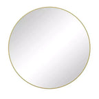 Runder Badezimmerspiegel, moderner Kosmetikspiegel mit Metallrahmen, Wandspiegel mit Antibeschlagbeschichtung für Badezimmer und Wohnzimmer, Gold