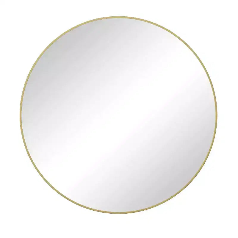 Specchio da bagno rotondo, specchio da parete con cornice in metallo moderna, specchio da parete con rivestimento anti-appannamento per l'arredamento del bagno e del soggiorno, oro