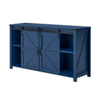 Madia/Credenza a 4 cassetti stile rustico per sala da pranzo, armadietti da cucina con ante scorrevoli a fienile e maniglie in metallo