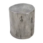 Tavolino rotondo Dara Rustic in cemento leggero con design a tronco d'albero