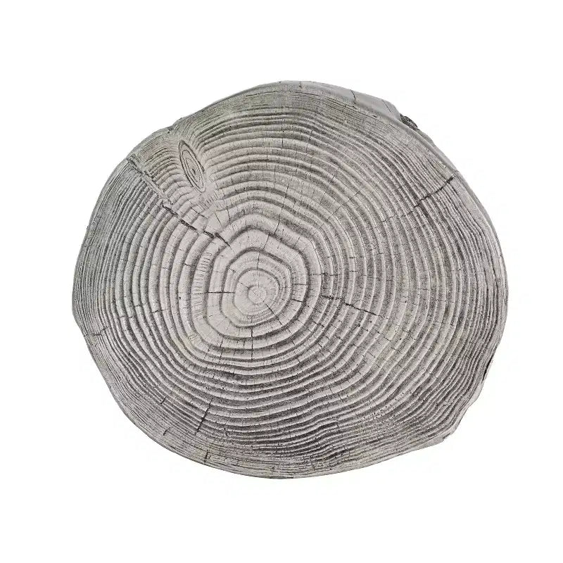 Tavolino rotondo Dara Rustic in cemento leggero con design a tronco d'albero