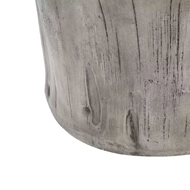 Tavolino rotondo Dara Rustic in cemento leggero con design a tronco d'albero