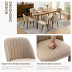 Set di 2 sedie da pranzo imbottite con schienale, sedia laterale in tessuto con gambe in legno per sala da pranzo, cucina, ristorante