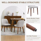 Set di 2 sedie da pranzo imbottite con schienale, sedia laterale in tessuto con gambe in legno per sala da pranzo, cucina, ristorante
