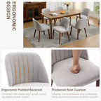 Set di 2 sedie da pranzo imbottite con schienale, sedia laterale in tessuto con gambe in legno per sala da pranzo, cucina, ristorante
