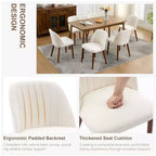 Set di 2 sedie da pranzo imbottite con schienale, sedia laterale in tessuto con gambe in legno per sala da pranzo, cucina, ristorante