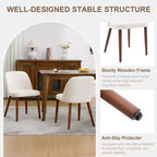 Set di 2 sedie da pranzo imbottite con schienale, sedia laterale in tessuto con gambe in legno per sala da pranzo, cucina, ristorante