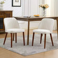 Upholstered Dining Chairs Set of 2 with Back, Fabric Side Chair with Wood Legs for Dining Room, Kitchen, Restaurant