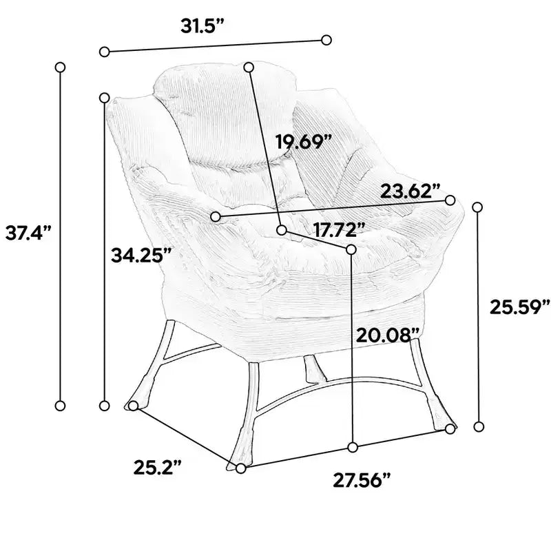 Poltrona reclinabile, Poltrona moderna con pouf, braccioli, tasca laterale, Poltrona relax rivestita in flanella per soggiorno, piccoli spazi