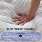 Materasso a media rigidità, materasso da 12 pollici in scatola con memory foam e molle, materasso ibrido per alleviare la pressione, grigio