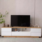 Mobile porta TV moderno per televisori fino a 80 pollici, mobile consolle con contenitore multifunzionale, centro di intrattenimento con dispositivo di rimbalzo della porta per soggiorno