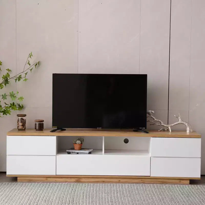 Mobile porta TV moderno per televisori fino a 80 pollici, mobile consolle con contenitore multifunzionale, centro di intrattenimento con dispositivo di rimbalzo della porta per soggiorno