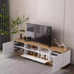 Mobile porta TV moderno per televisori fino a 80 pollici, mobile consolle con contenitore multifunzionale, centro di intrattenimento con dispositivo di rimbalzo della porta per soggiorno