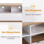 Mobile porta TV moderno per televisori fino a 80 pollici, mobile consolle con contenitore multifunzionale, centro di intrattenimento con dispositivo di rimbalzo della porta per soggiorno