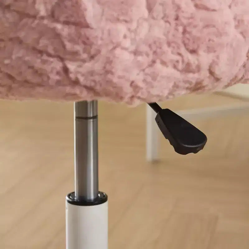 Sedie da Scrivania Girevoli Kawaii per Ragazzi e Adulti, Sedia da Toilette Regolabile in Altezza in Pelliccia Sintetica, Sedia da Computer per Bambini con Base in Metallo da 45-54 cm di Altezza