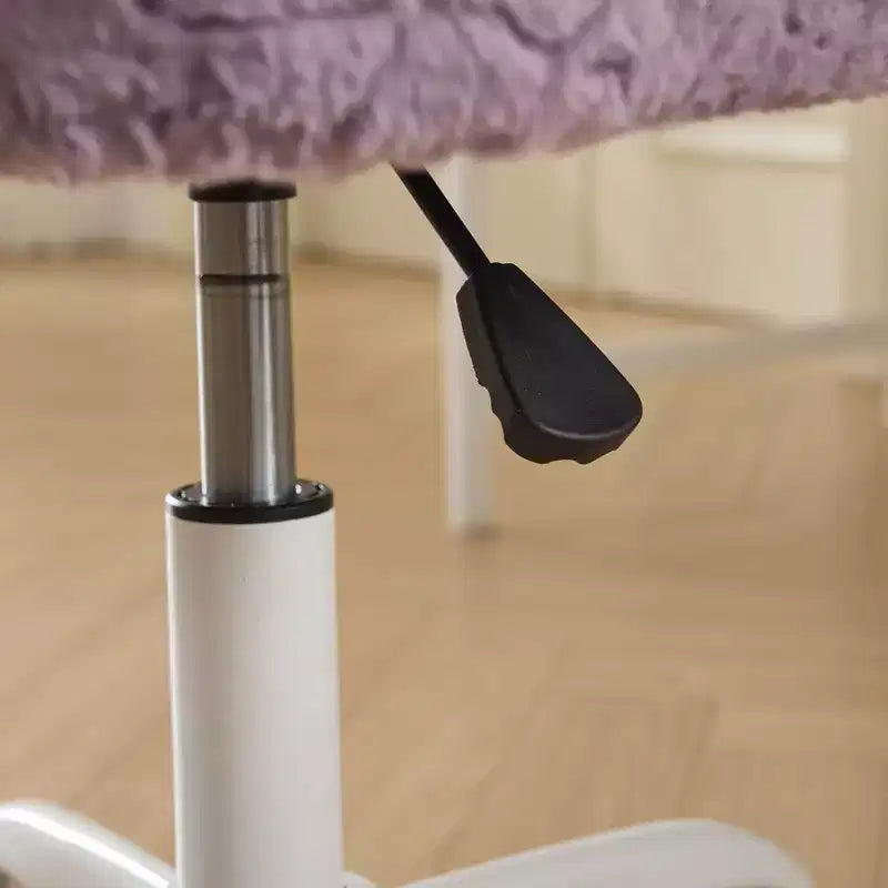 Sedie da Scrivania Girevoli Kawaii per Ragazzi e Adulti, Sedia da Toilette Regolabile in Altezza in Pelliccia Sintetica, Sedia da Computer per Bambini con Base in Metallo da 45-54 cm di Altezza