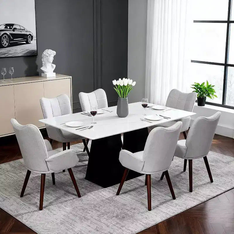 Sedie imbottite per tavolo da pranzo, sedie da cucina in stile rustico con schienale alto per cucina, sala da pranzo, soggiorno, ristorante